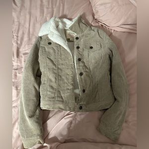 Corduroy fur jacket fur inside size small